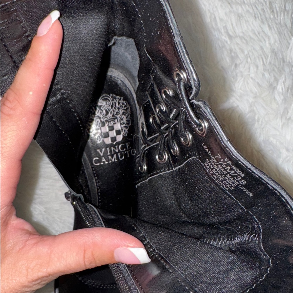 Vince Camuto Chunky Peep Toe Lace-Up Platform Boots - Picture 6 of 6